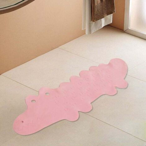 Tappetino da bagno antiscivolo in coccodrillo adorabile Tappetino per doccia Tappetino per vasca da bagno con ventose per un bagno di famiglia, rosa, taglia unica