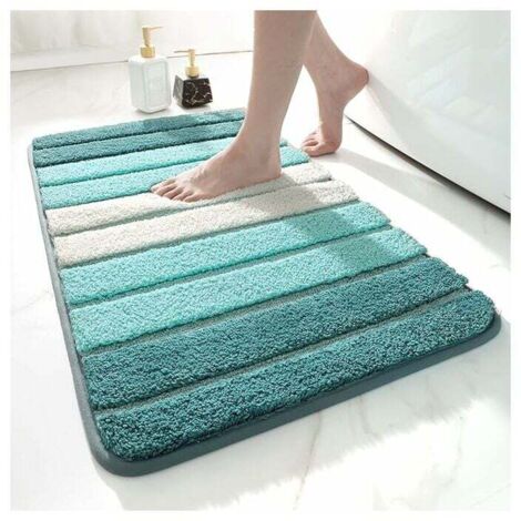 Tappetino da bagno antiscivolo, super morbido, lavabile in lavatrice, assorbente, 50 x 80 cm, (Turchese)