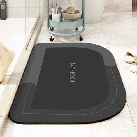Tappetino da bagno assorbente, tappetino antiscivolo - Grandi angoli arrotondati, 5080 cm, grigio scuro
