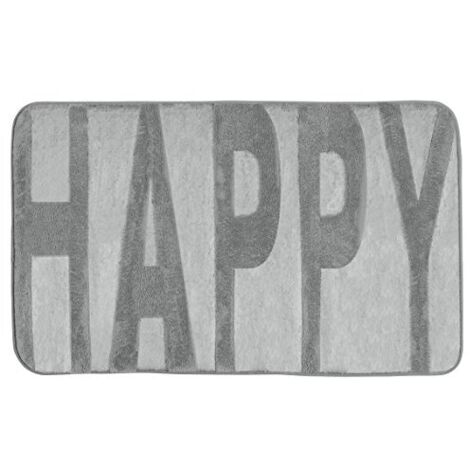 Tappetino da bagno Happy in memory foam 50x80 cm Grigio