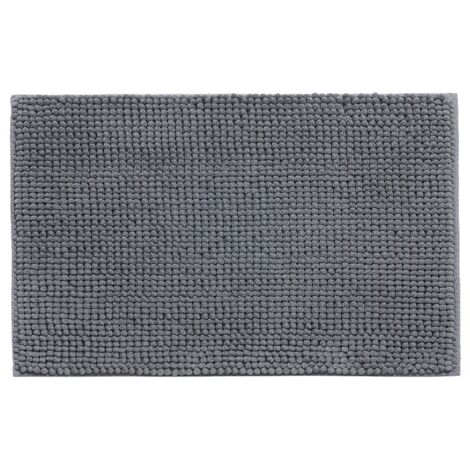 Tappetino da bagno in ciniglia - Antiscivolo - Morbido - Assorbente - Lavabile - Per bagno - 50 x 80 cm - Grigio scuro