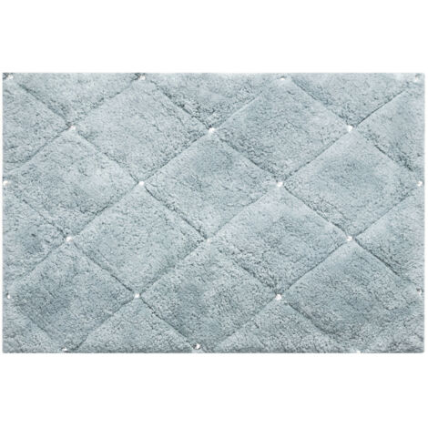 TAPPETINO DA BAGNO IN MORBIDO COTONE CHIC CON CRISTALLI 50X70CM ARGENTO
