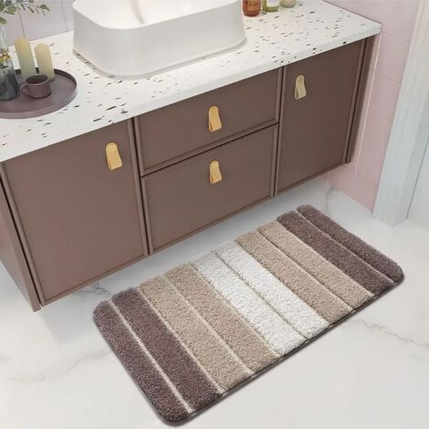 Tappetino da bagno lavabile in lavatrice, assorbente, antiscivolo, 50 x 80 cm