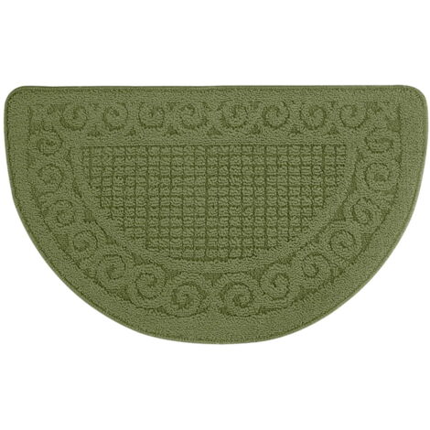 Tappetino da cucina, 40,6 cm x 63,5 cm, rotondo, a forma di mezzaluna, antiscivolo e assorbente, lavabile in lavatrice, adatto per pavimenti di cucina, porte e bagno (verde).