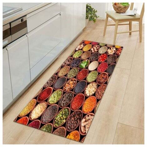 Tappetino da cucina serie spezie e stoviglie tappetino da cucina antiscivolo davanti al lavello tappetino antiscivolo assorbente lavabile tappetino decorativo 40 x 120 cm