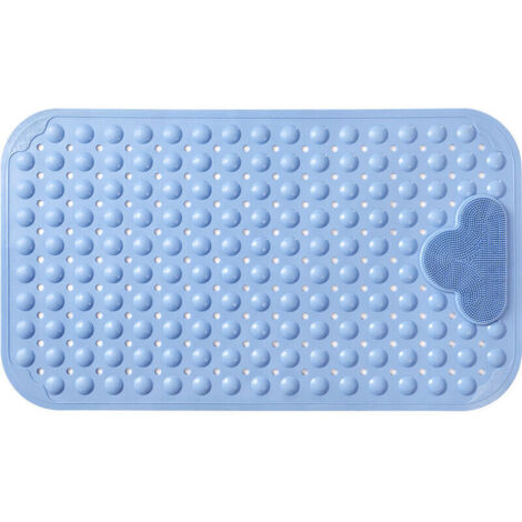 Tappetino da doccia antiscivolo 70 x 40 cm, tappetino da bagno massaggiante, tappetino da bagno con fori di drenaggio e ventose - Blu