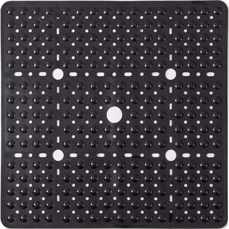 Tappetino da doccia antiscivolo, tappetino da bagno quadrato 69x69 cm, senza BPA, resistente alla muffa e lavabile in lavatrice, nero
