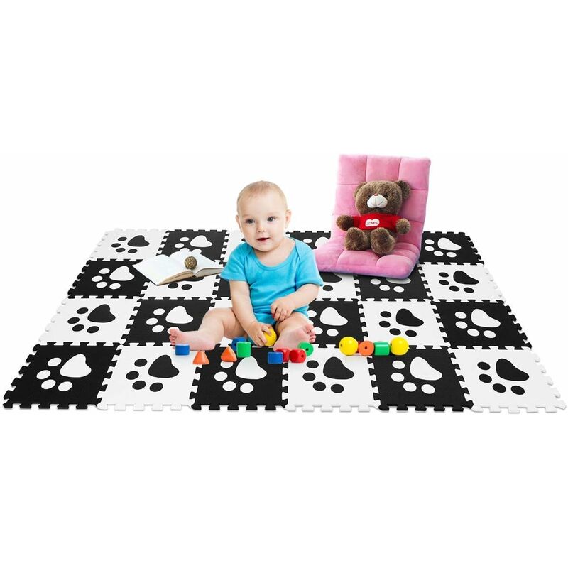 Tappetino da Gioco, Puzzle da Pavimento per Bambini, 24 Pezzi, in Eva Ecologico, 30x30cm