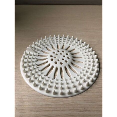 Tappetino di scarico per lavandino KZQ, copri-scarico in silicone per lavandino, filtro anti-intasamento per bagno e cucina, filtro per scarico fognario (bianco)