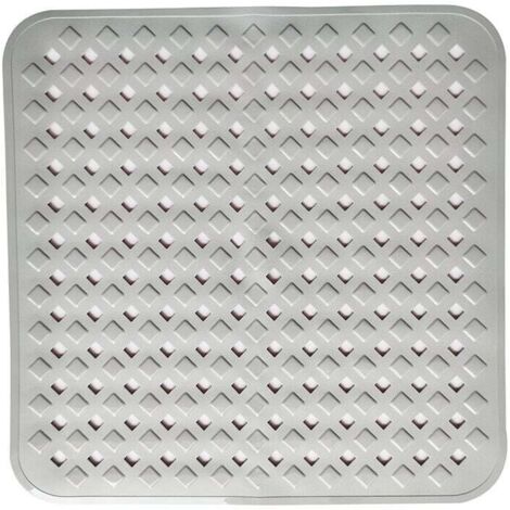 Tappetino doccia antiscivolo (grigio) per pelli sensibili 53 x 53 cm, senza BPA, tappetino doccia antiscivolo antimuffa, tappetino da bagno lavabile in lavatrice