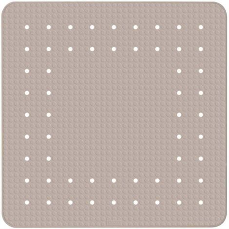 Tappetino doccia Mirasol tortora 54x54 cm antiscivolo quadrato in gomma naturale per una sicurezza ottimale con ventose, tappetino da bagno alla moda, comfort e stile nel tuo bagno