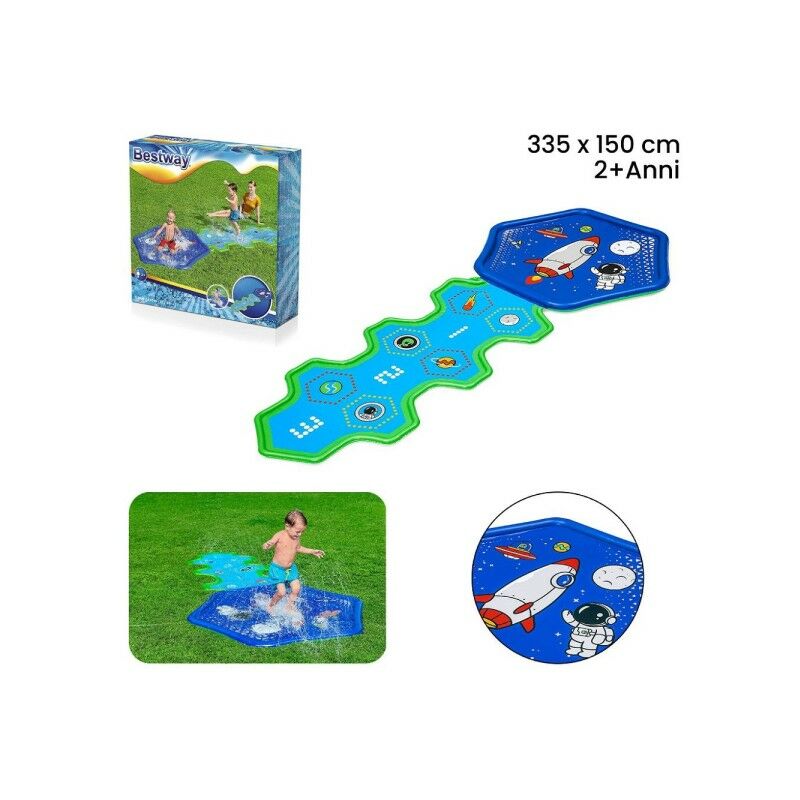 Trade Shop Traesio - Colchoneta Hinchable Con Fuente Space Base Splash 335X150Cm Adventure 52571