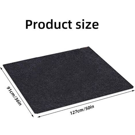 Tappetino ignifugo 127 x 91 cm – Resistente al calore fino a 550°C – Paraspruzzi per barbecue – Protezione per pavimento sotto il camino – FIRE 127 X