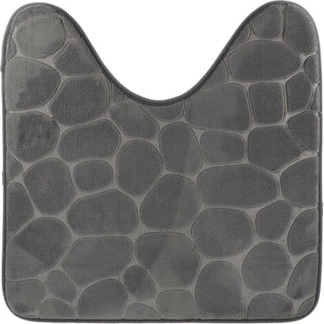 Tappetino in microfibra contour pebble 45x50 cm - grigio scuro - Tendance