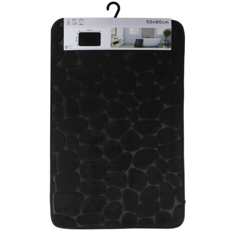Tappetino in microfibra memory pebble 50x80cm - nero - Tendance