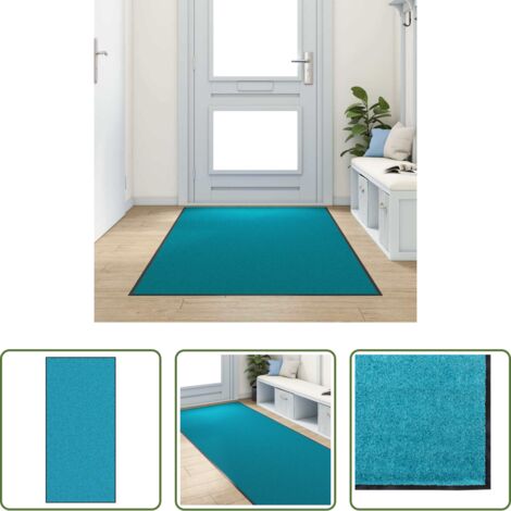 Tappetino interno esterno -  Tappetino Altro Ciano e Nero 120 x 250 cm Poliammide e PVC