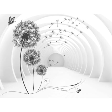 Tappetino magnetico per copritermosifone, tunnel 3D Dandelions 60x100