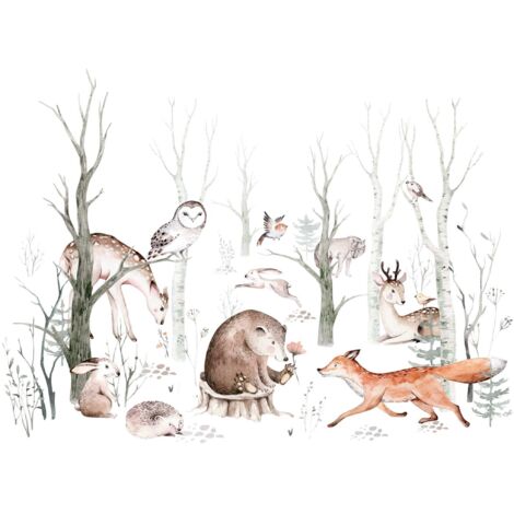 Tappetino magnetico per termosifoni, stufe, radiatori, simpatici animali della foresta, 60x100 cm