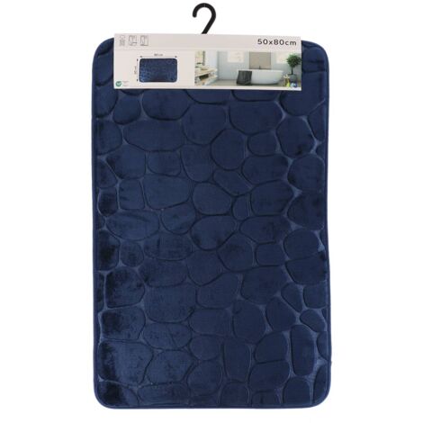 Tappetino memory in microfibra pebble 50x80cm - blu navy - Tendance