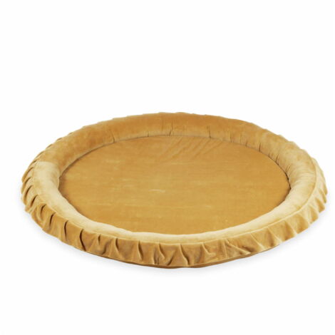 Tappetino nido 120 cm per bambini, velluto morbido caramello