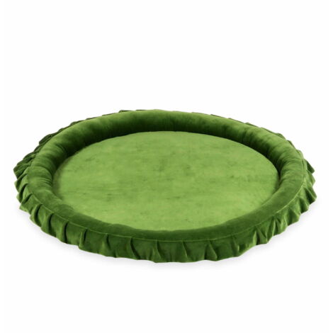 Tappetino nido 120 cm per bambini, velluto morbido oliva