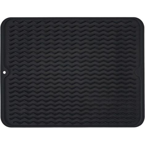 Tappetino per asciugatura, nero, 30x40 cm, tappetino per asciugatura rapida in silicone