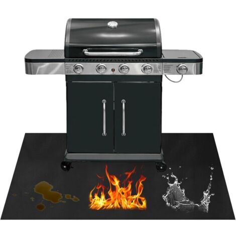 Tappetino per barbecue, tappetino per barbecue da esterno 90 × 120 cm, tappetino per barbecue impermeabile e resistente, tappetino per braciere, tappetino ignifugo pieghevole, adatto per barbecue, sal