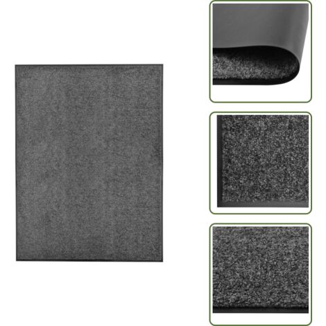 Tappetino per ingresso - vidaXL Zerbino Lavabile Antracite 90x120 cm - Tappetino per esterno