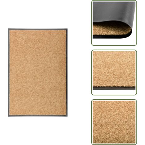 Tappetino per ingresso - vidaXL Zerbino Lavabile Crema 60x90 cm - Tappetino per esterno