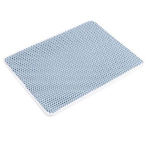 Tappetino per lettiera per gatti 40x50 cm, impermeabile e atossico, EVA, design a nido d'ape a doppio strato, blu