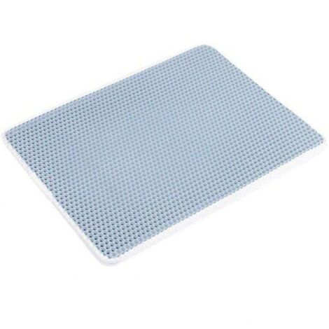 Tappetino per lettiera per gatti 40x50 cm, impermeabile e atossico, EVA, design a nido d'ape a doppio strato, blu
