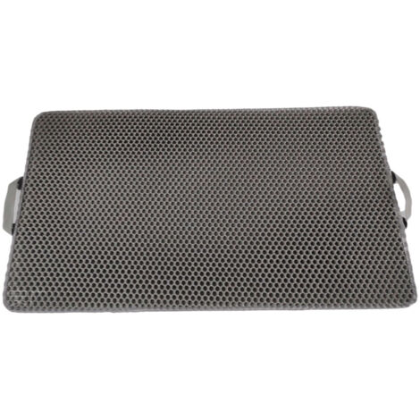 Tappetino per lettiera per gatti in EVA a doppio strato, tampone di pulizia lavabile per lettiera per gatti - 55x75 cm Grigio (versione piatta con manico)-RAPANDA