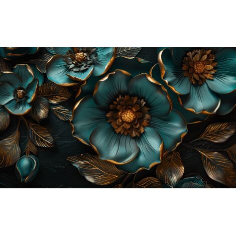 Tappetino per radiatore Copri radiatore magnetico Decorazione Fiori Oro 60x100
