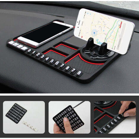 Tappetino per telefono da cruscotto auto, tappetino antiscivolo multifunzionale per auto con supporto per telefono