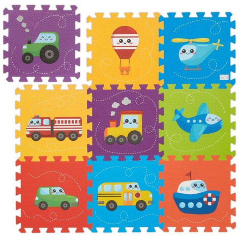 Tappetino puzzle con veicoli