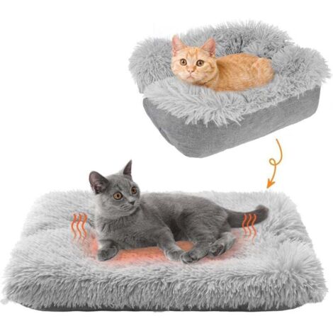 Tappetino riscaldante 2 in 1 morbido e lavabile per gatti e cani di piccola taglia, ideale per l'autunno e l'inverno, ideale per dormire in casa, ideale per gattini e cuccioli.