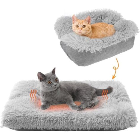 Tappetino riscaldante 2 in 1, morbido e lavabile, per gatti e cani di piccola taglia, ideale per l'autunno e l'inverno, perfetto per dormire in casa, ideale per cuccioli e gattini.