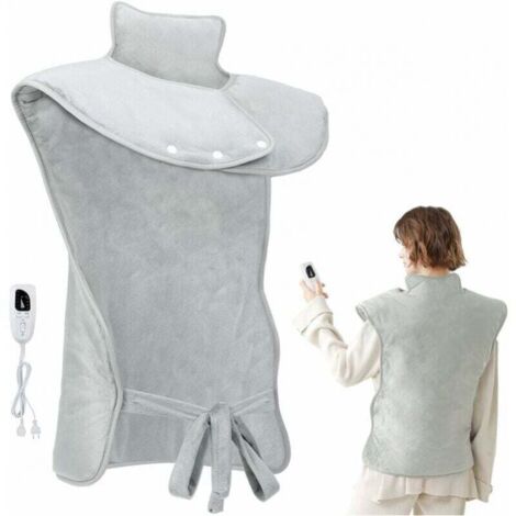 Tappetino riscaldante per collo e schiena - Coperta riscaldante, 6 temperature regolabili/Timer/Lavabile in lavatrice - 61x94 cm