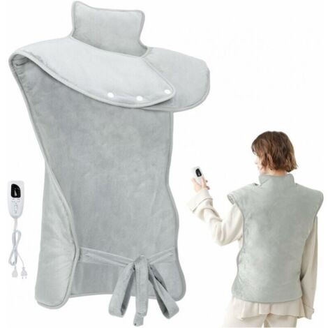 Tappetino riscaldante per collo e schiena - Coperta riscaldata, 6 temperature regolabili / Timer / Lavabile in lavatrice - 61x94 cm