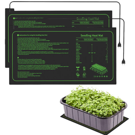 Tappetino riscaldante per la germinazione di semi, impermeabile, 25 x 52 cm, per la germinazione idroponica, 2 pezzi