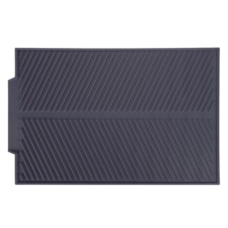 Tappetino scolapiatti in silicone Greensen, rettangolare, resistente al calore, antiscivolo, per la cucina, 39 x 25 cm (grigio)