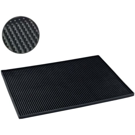 Tappetino scolapiatti nero, tappetino maxi bar, tappetino per piatti, lavabile in lavastoviglie, plastica flessibile, 40x30 cm, nero