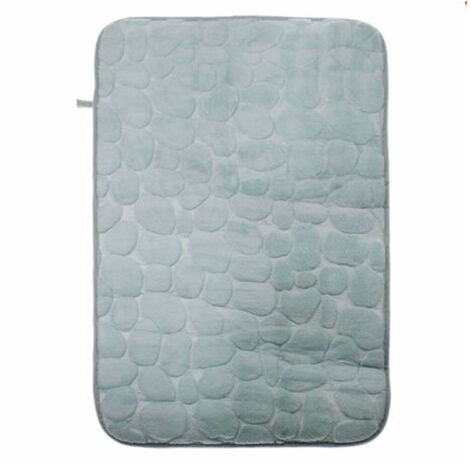 Tappetino Tessutute Effetto Sassi Per Arredo Bagno 45 X 70cm 79931 Azzurro
