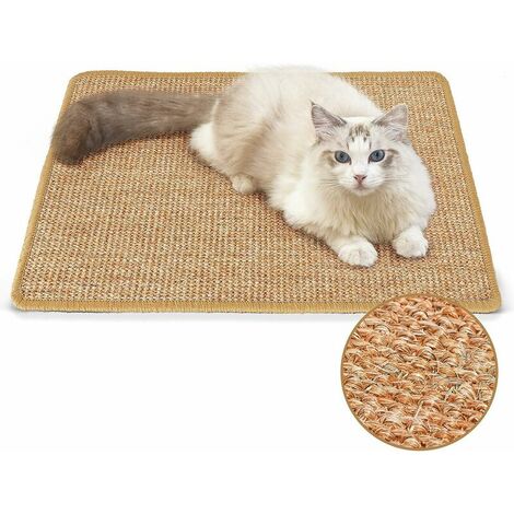 ABCRITAL Tappetino tiragraffi per gatti - 30 x 40 cm - Sisal naturale - Tappetino tiragraffi orizzontale per gatti - Protegge tappeti e divani Lefou STOL