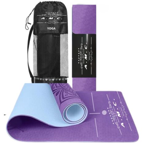 Tappetino Yoga in TPE Ecologico Doppio strato Antiscivolo 180x61 cm con Custodia