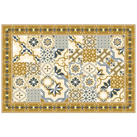 Tappeto a mosaico vinile 50x75cm - Ocra - Atmosphera créateur d'intérieur