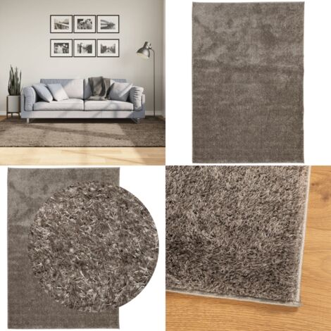 Tappeto a Pelo Lucido Lungo ISTAN Effetto Grigio 160x230 cm - Tappeto lucido - Tappeto morbido