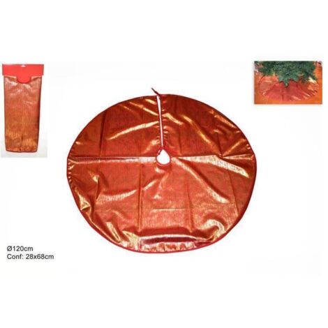 TAPPETO ALBERO 120 CM ROSSO C/FILO ORO