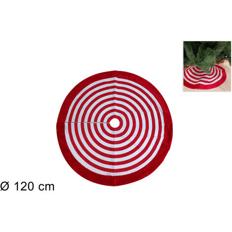 TAPPETO ALBERO DIAMEGTRO 120 CM COLORE ROSSO/BIANCO