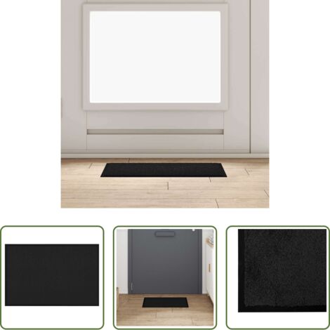 Tappeto anti-scivolo -  Tappetino Nero 60 x 40 x 1.2 cm Tessuto Teddy